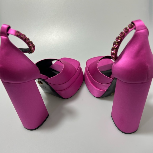 Versace Aevitas Satin Platform Pumps Pink Women’s EU 38.5/US 8.5 - Picture 8 of 12